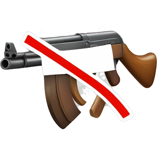 sign that says no ak47 allowed emoji
