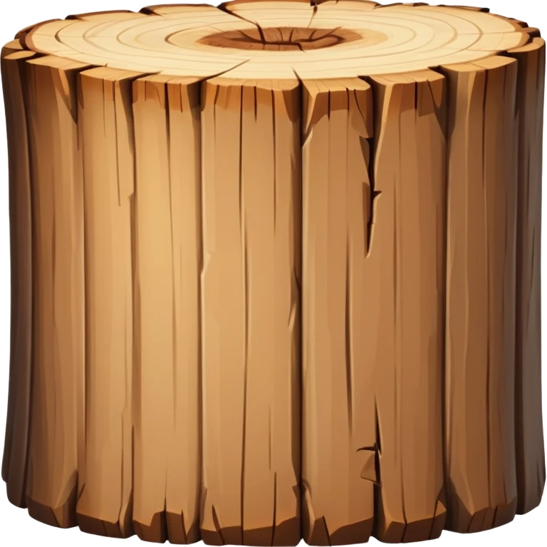 classic light brown log, minimal details emoji