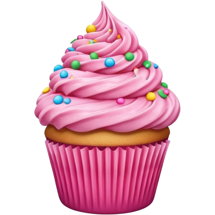 Cupcake with pink icing emoji
