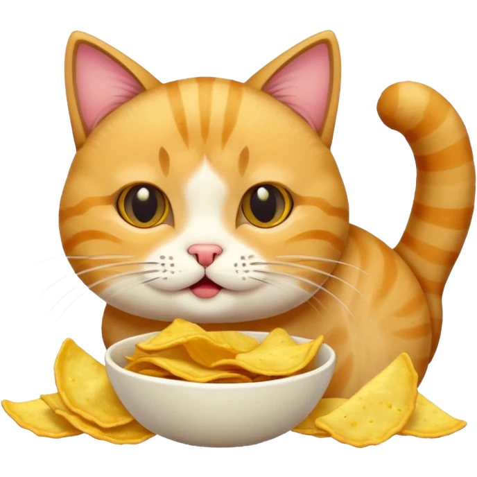 Cat  eating chips emoji