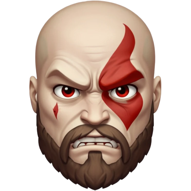 Visage de Kratos du jeu PlayStation emoji