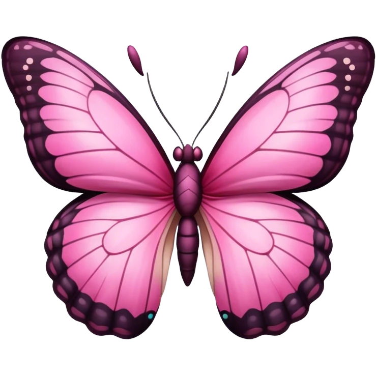 Beautiful butterfly with wings in light and dark pink colors  emoji