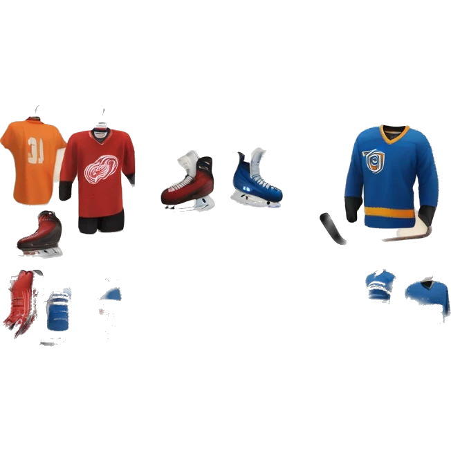 “Hockey store exterior with bold signage, large windows displaying hockey equipment, jerseys, and gear, and a sleek, sporty design that captures the essence of the sport.” emoji
