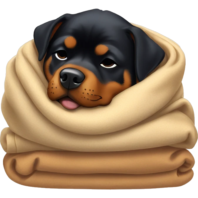 Rottweiler sleeping in blanket emoji