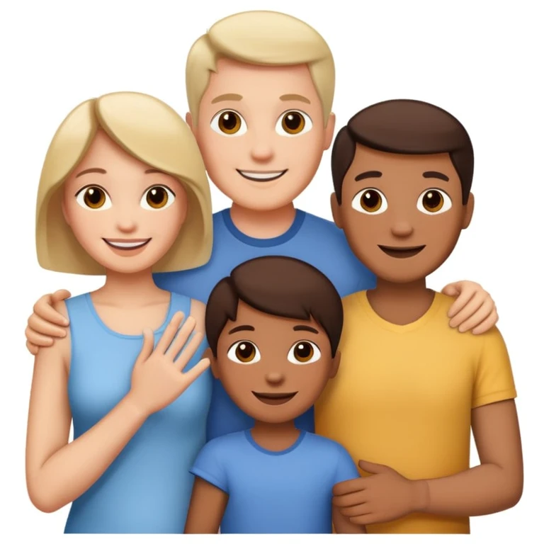 family posing for photo emoji