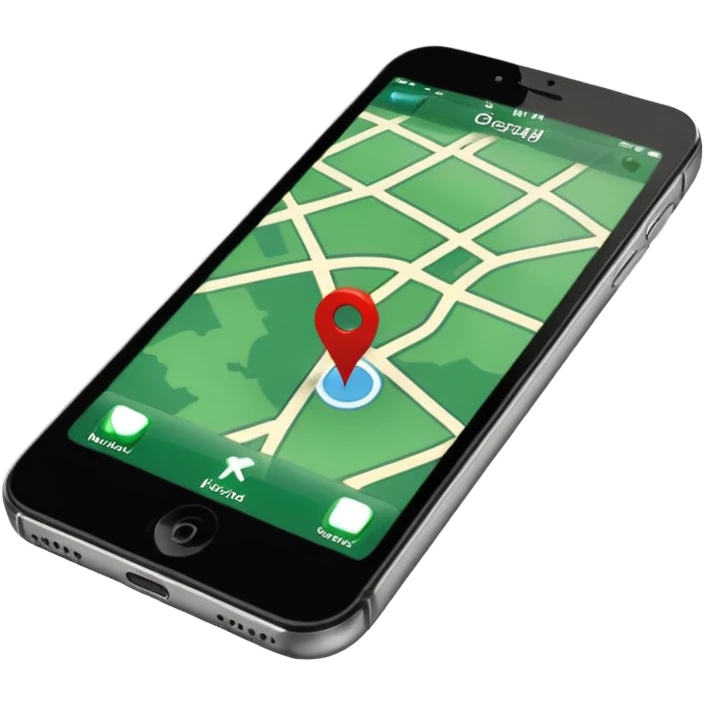 dark green geotag pointing to map on dark green iphone display emoji