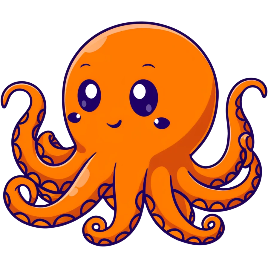 playful blue octopus with big eyes emoji