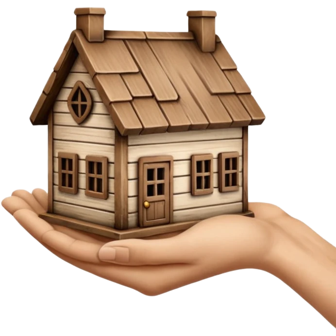 Hands holding a house emoji