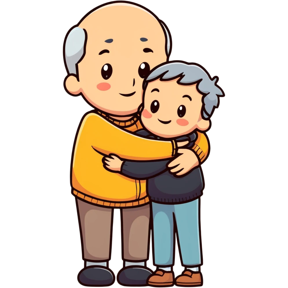 loving grandparent hugging a grandchild emoji