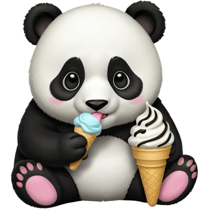 Panda eating ice cream emoji