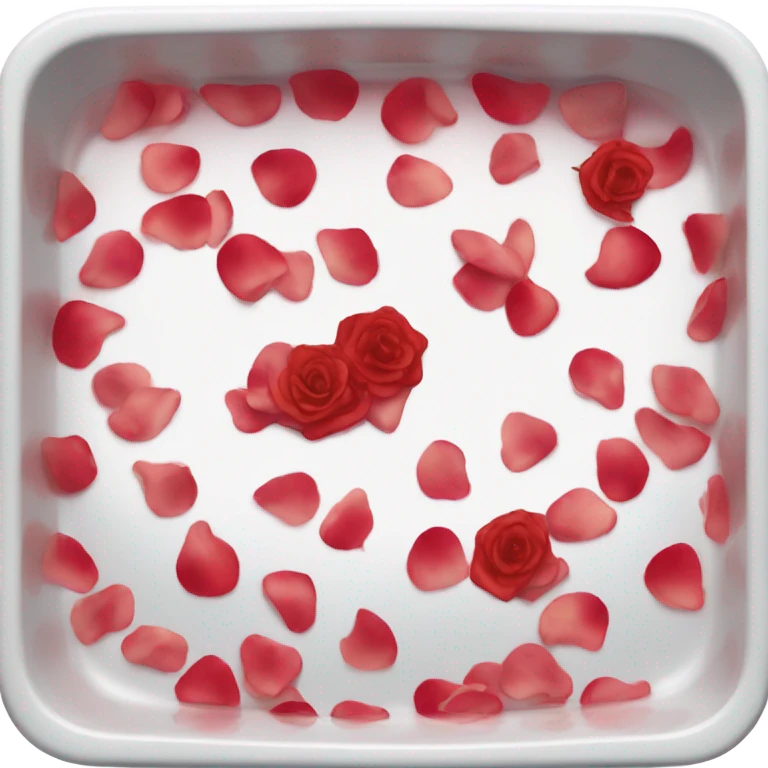 tub with rose petals and red water  emoji