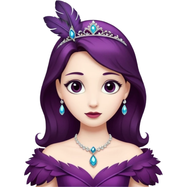  Princess – feather brooch + plum gown,Shadow Princesses. emoji