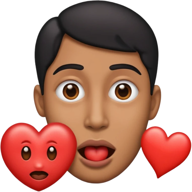 Heart eye emoji a black penis in mouth emoji
