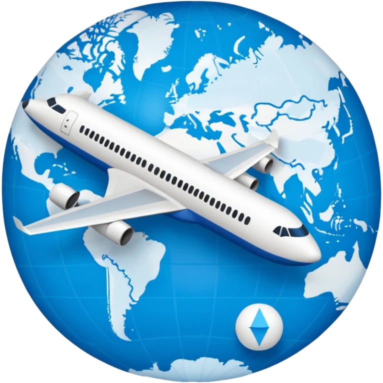 emoji de viaje, algo como un avion dandole la vuelta al mundo o dirigiendose a un destino en un mapa emoji