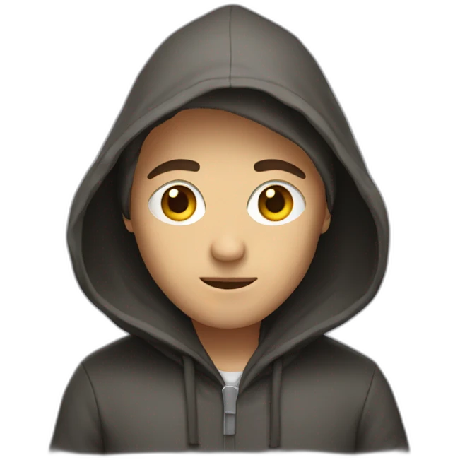 Hooded man emoji