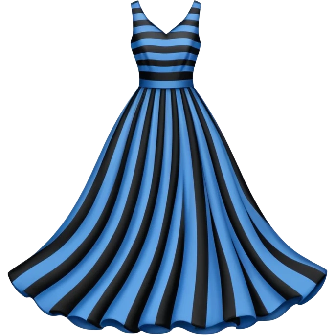 Blue black stripes dress emoji
