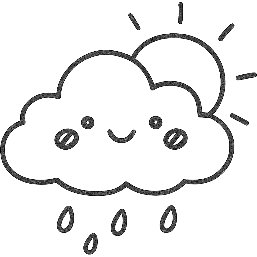 Create a soft and cute weather icon in Japanese hand-drawn style with a pink theme, matching the reference style, suitable for a mobile home screen. Transparent background. emoji