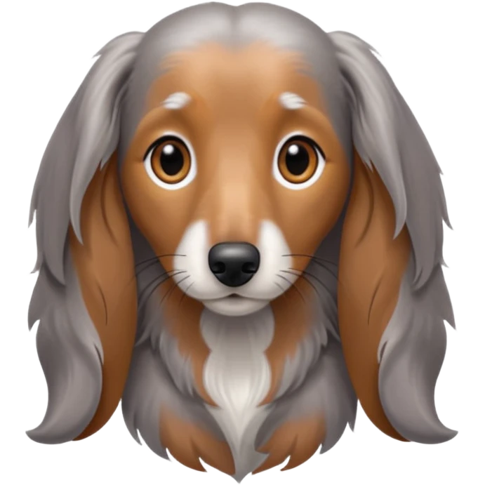 Long haired silver dapple dachshund  emoji