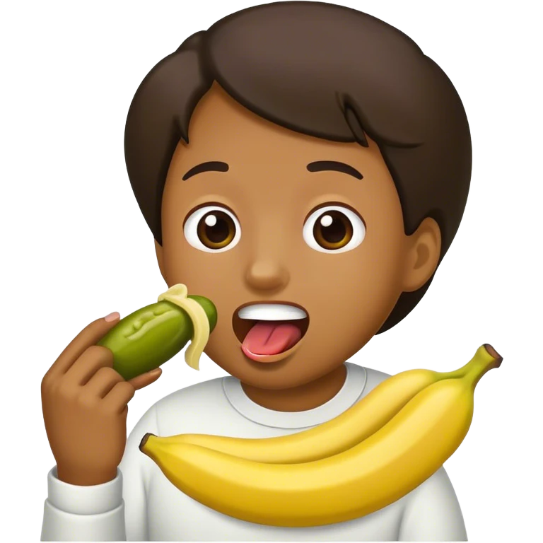Pickle eating a banana  emoji