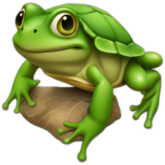 Grenouille sur tortue emoji
