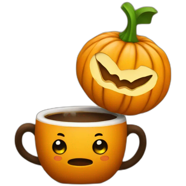 Coffee with pumpkin emoji