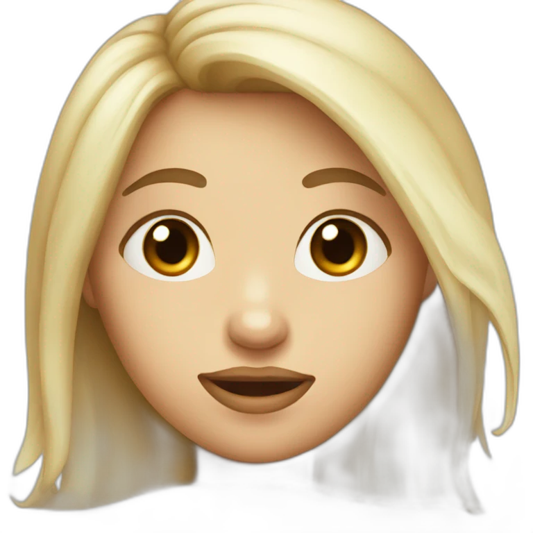 female face with long hair and large milk stains emoji
