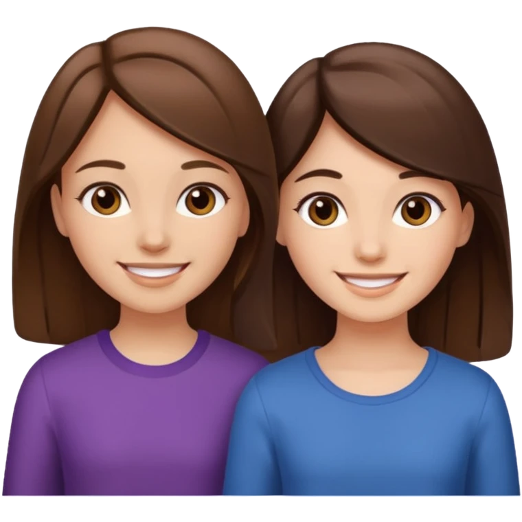 2 Besties g girls one dark brown hair one light brown hair emoji