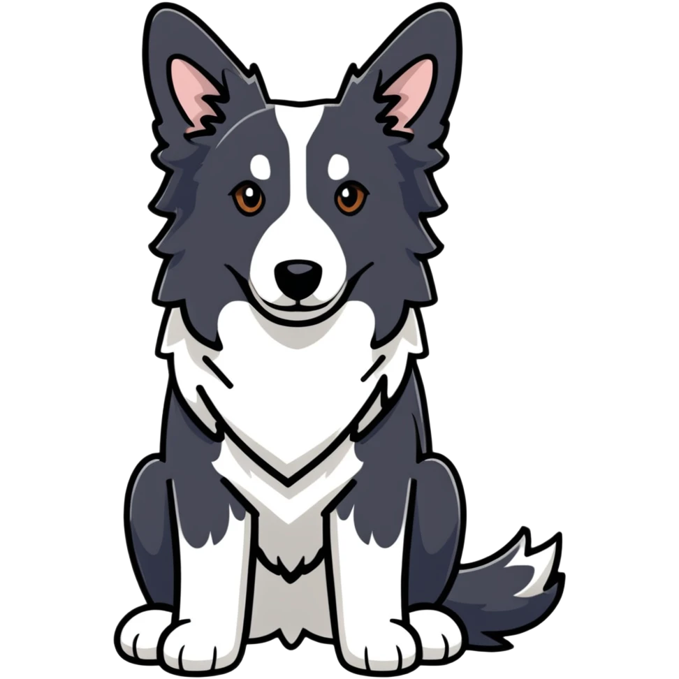 Merle border collie dog sitting emoji