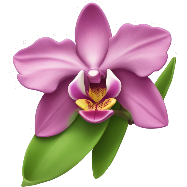 pink and green orchid emoji