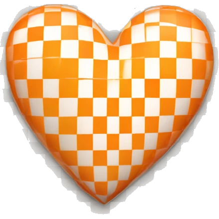 Orange and white checkered heart emoji