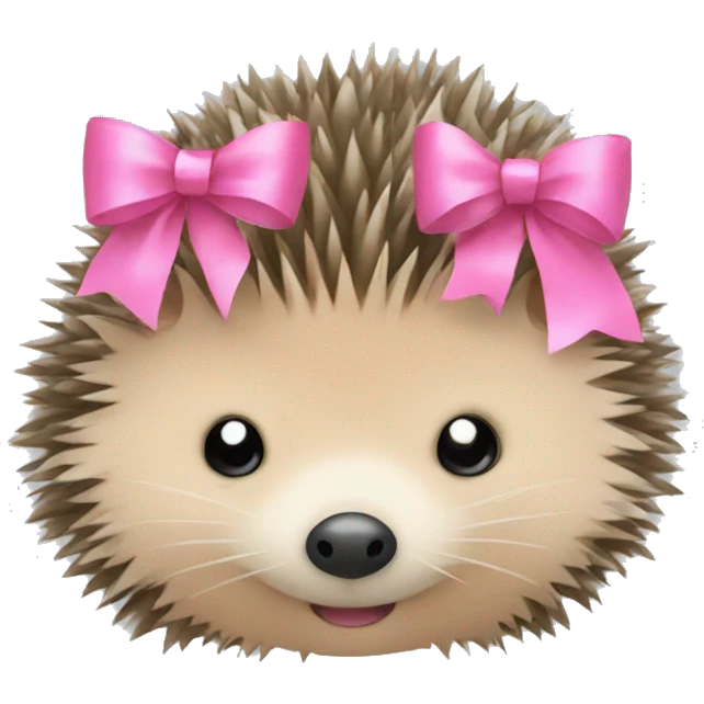 hedgehog with a pink bow emoji