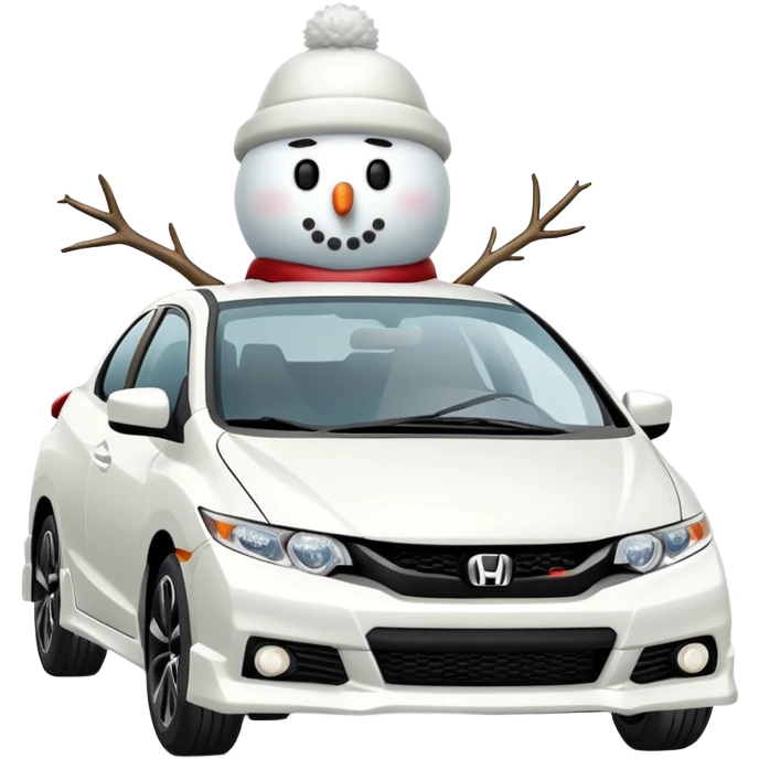 Snow man driving Honda civic si emoji