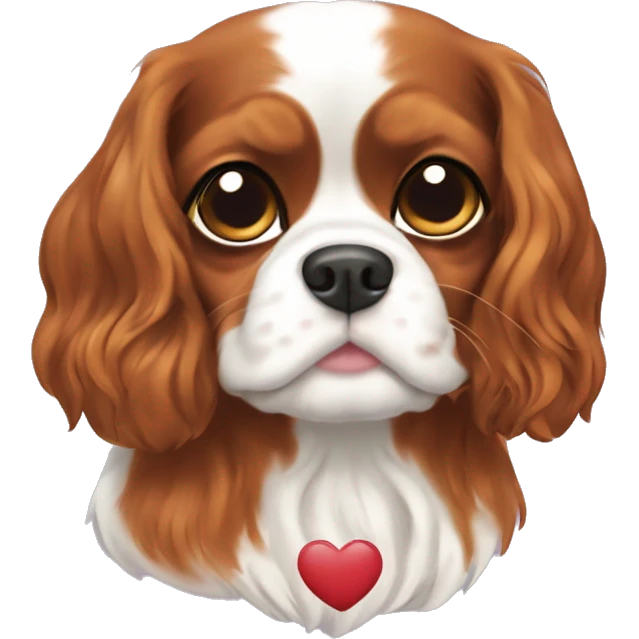 3 hearts over Cavalier King Charles Spaniel emoji