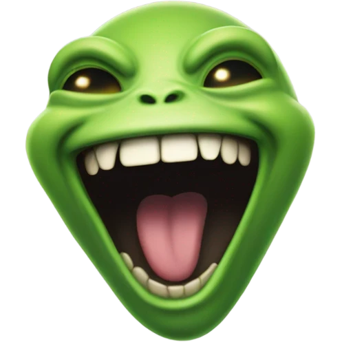 Green alien laughing emoji