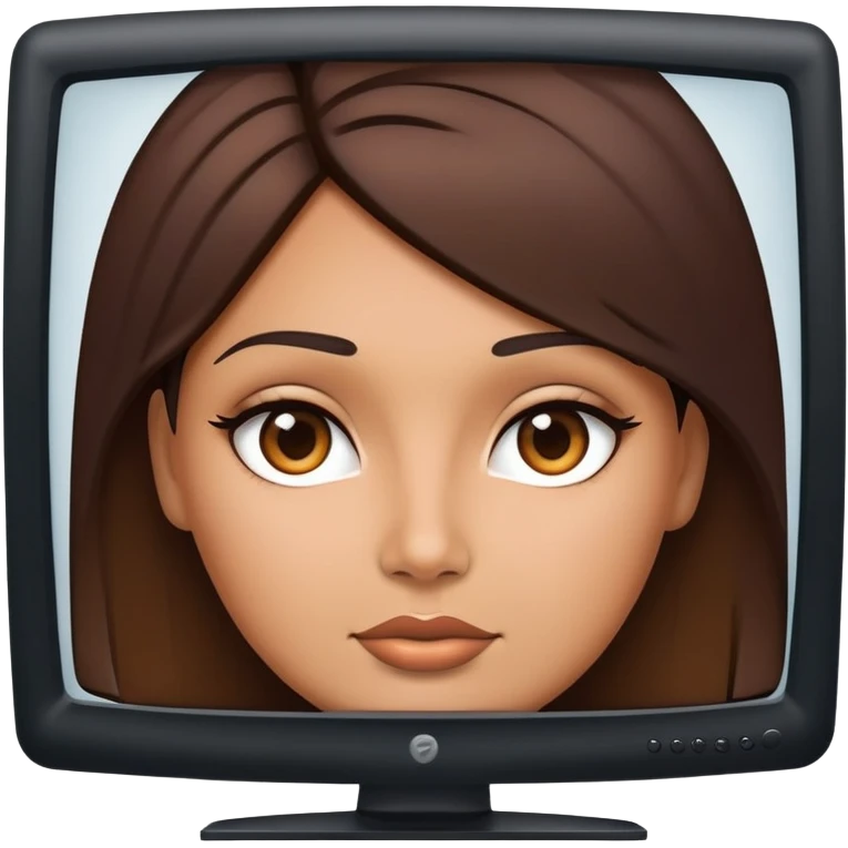 thick female, sexy, computer face, computer head, flatscreen tv head,

 emoji