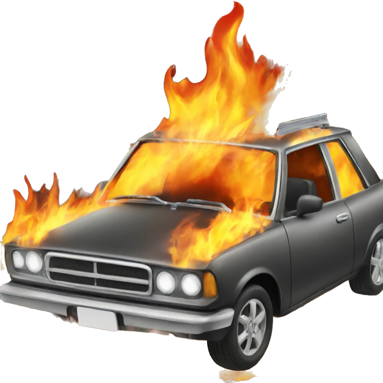Car on fire emoji
