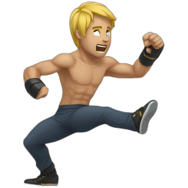 dropkicking man emoji