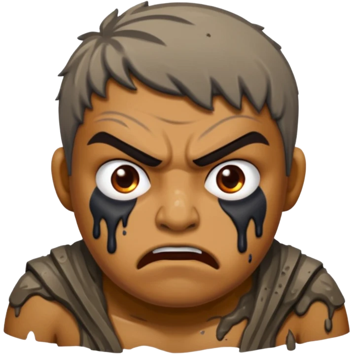 Ramesh covered in dirty chunky mud angry emoji