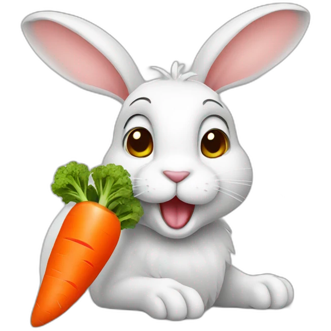 Rabbit eating carrot emoji