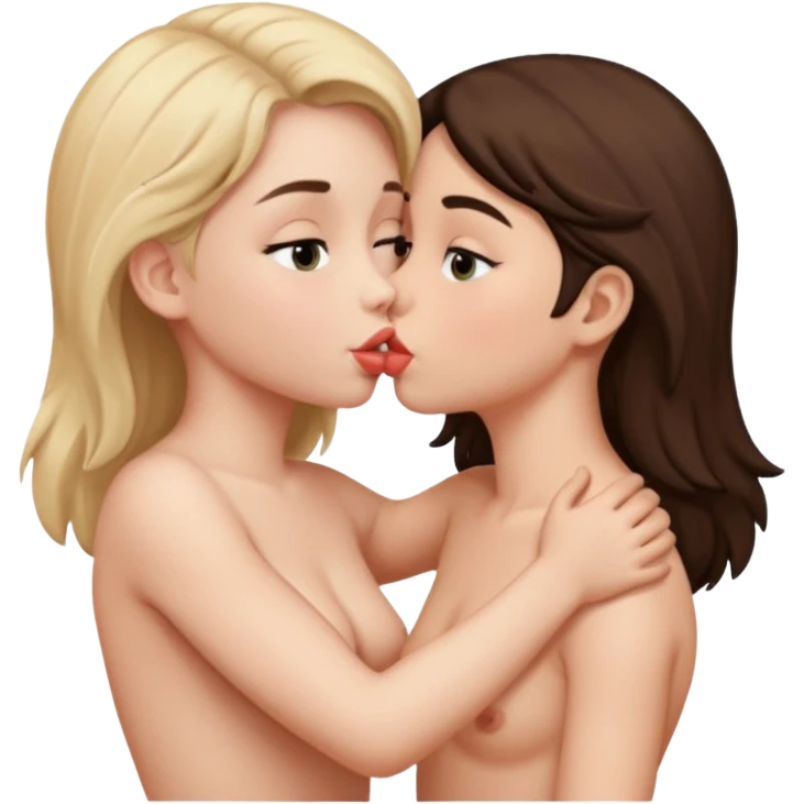 Kid Nude kissing  other girl  emoji