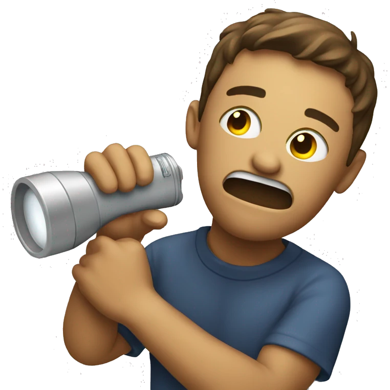 Emoji choking on a flashlight  emoji