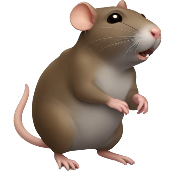 Fat brown rat cute emoji