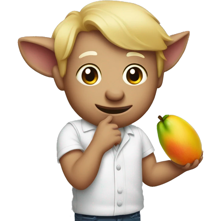 John pork holding a mango emoji
