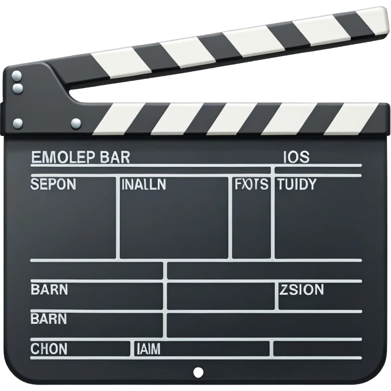 most basic film slate outline possible, stripped down to bare essentials, just a rectangle with clapper bar emoji