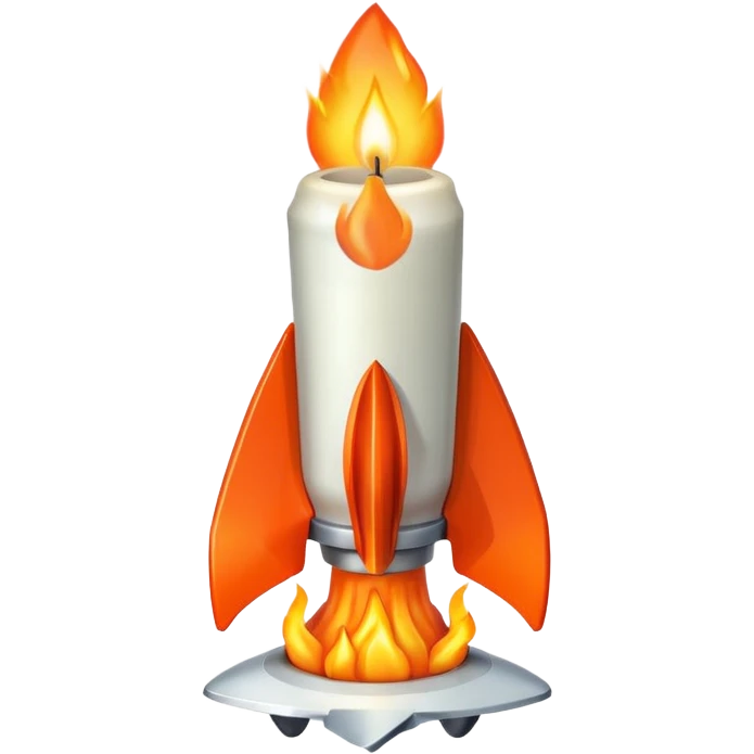 The candle on a rocket emoji