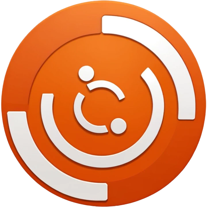Ubuntu logo, minimal, orange and white emoji