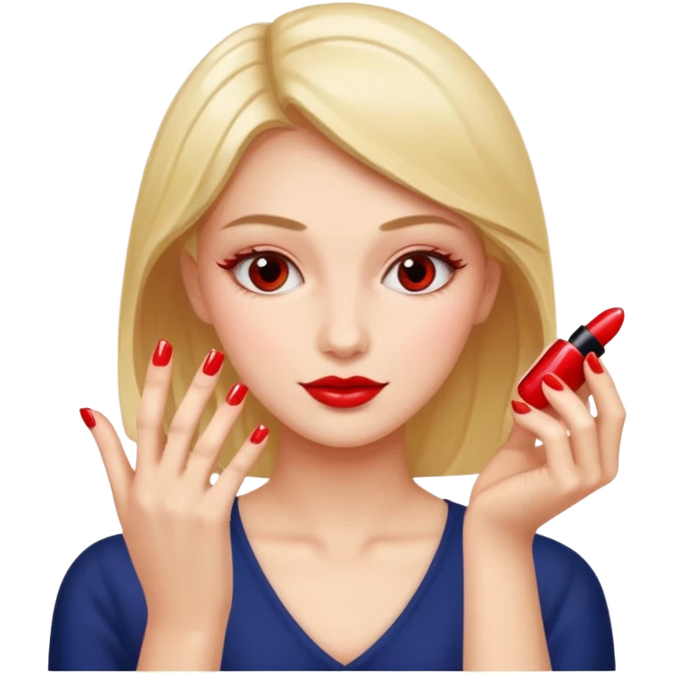 Kırmızı oje süren bayan emoji