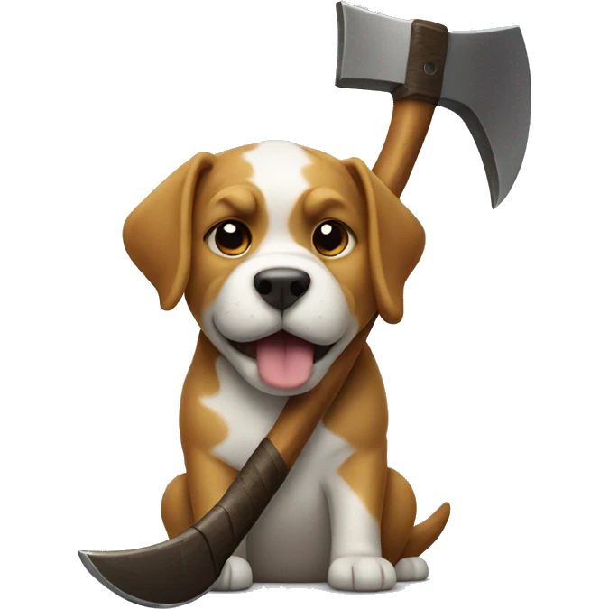 Dog with a axe emoji