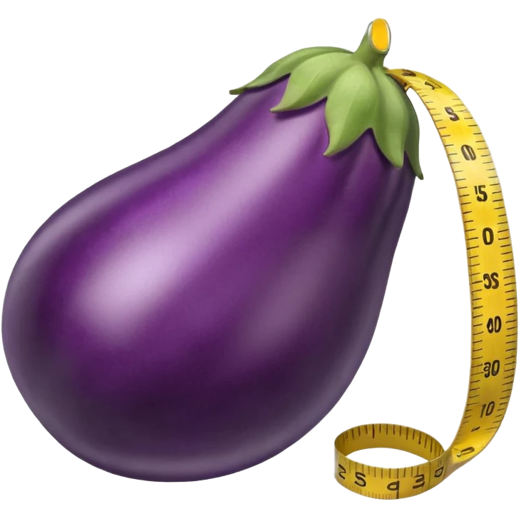 Eggplant and tape measure emoji