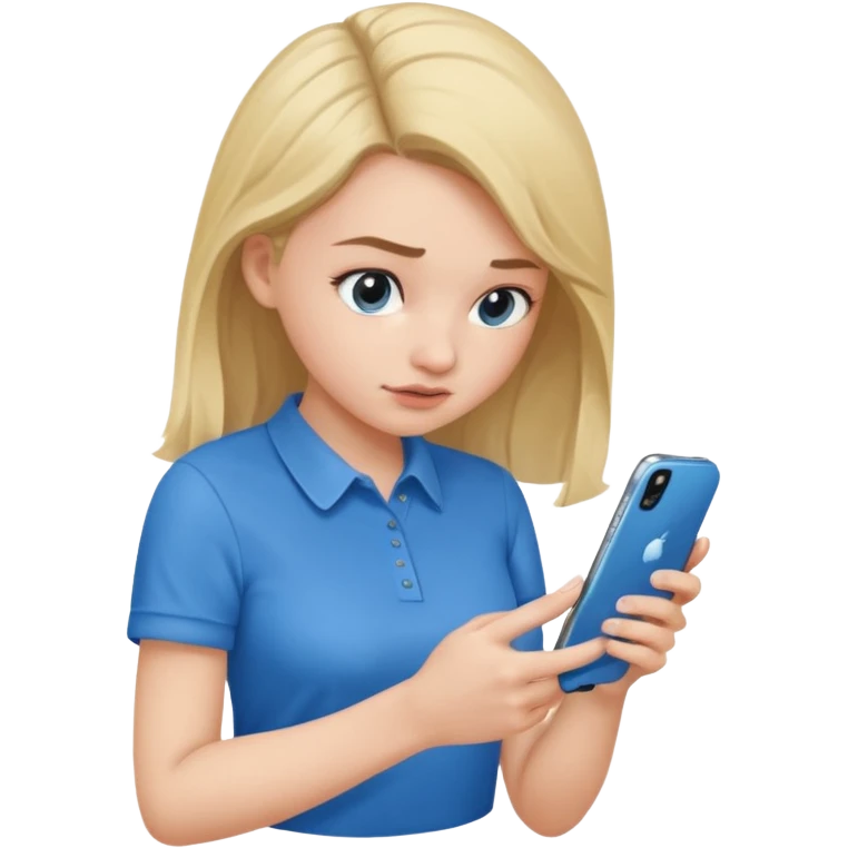 girl holding a phone posing bent over  emoji